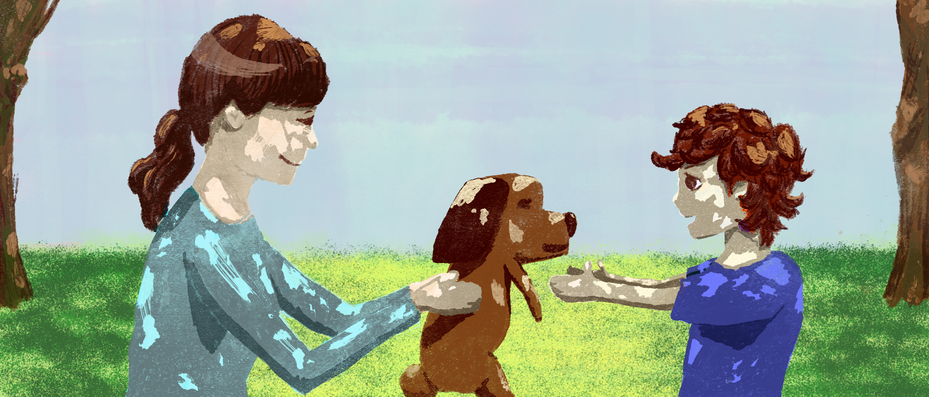 譲渡会での犬とのふれあい